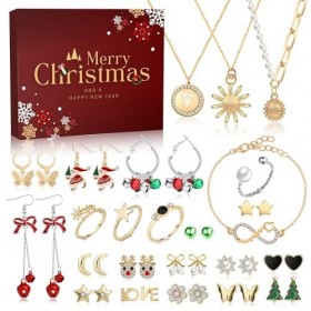 PIIDUOO Calendrier de Lavent Bijoux dOr 2023-24 Jours Surprise Cadeau pour Adulte Femme Compte à Rebours Surprise Cadeau No