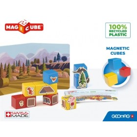 Geomag, Magicube Story Building Three Little Pigs, Jeux Magnétiques pour Enfants dès 3 Ans, Théâtre Magnétique, Pack de 42 Pi