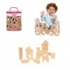 BSM Edushape - Ed 716071 - Jeu de Construction Premier Age - Edu Blocks - Blocs de Construction en Mousse Imitation Bois - 80