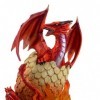 Monde Féérique - Figurine Dragon Rouge avec Oeufs en Flamme