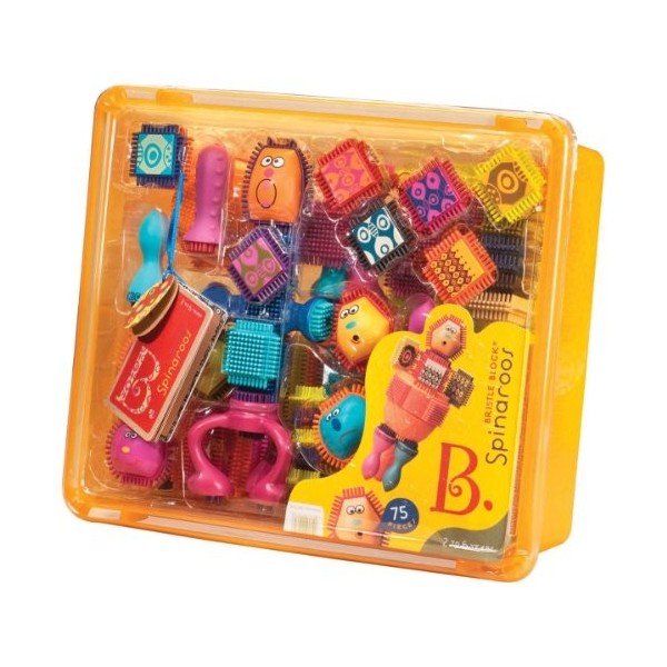 B Toys – Les Spinaroos Bristle Blocks – Blocs à picots souples – Jeux de construction créatifs – Pour enfants de 2 ans et plu