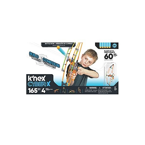 KNEX Cyber-X Battle Bow Building Set, Educational Toys for Boys and Girls, 165 Piece Stem Learning Kit, Engineering for Kids