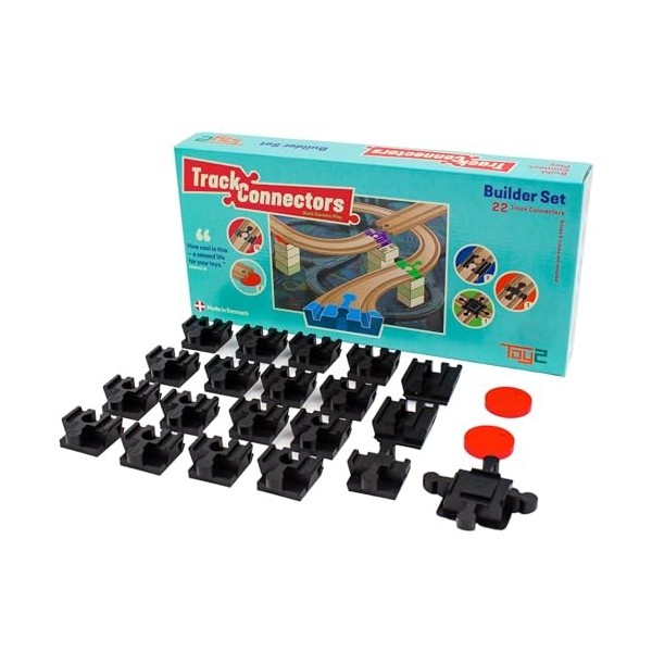 TOY2 Kit de Construction | 22 connecteurs de Voie de Train Jouets compatibles avec Brio & Lego Duplo | Kit avec 5 connecteurs