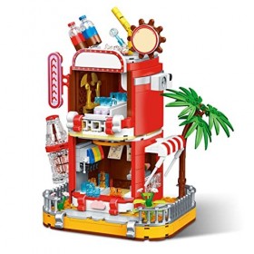 Modular Maison Maison Coke Jeu de Construction Architecture, 718 Pièces Micro Briques Non Compatibles avec Lego, Jouets de Co