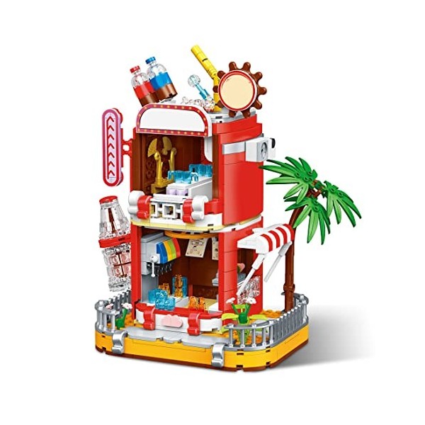 Modular Maison Maison Coke Jeu de Construction Architecture, 718 Pièces Micro Briques Non Compatibles avec Lego, Jouets de Co
