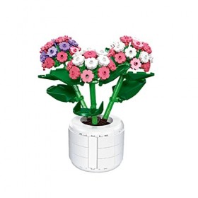GEST Bouquet de Fleurs Jeu de Construction avec Vase Compatible avec Lego 10280, Hydrangea Plantes Botaniques Artificielles C