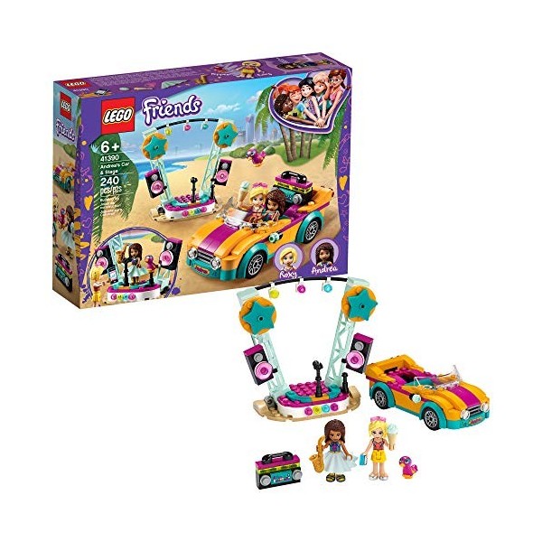 LEGO Friends Andrea’s Car & Stage Playset 41390 Building Kit, Includes a Toy Car and a Toy Bird, New 2020 240 Pieces 
