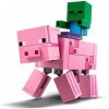 LEGO Minecraft Bigfigurine cochon et bébé zombie, Ensemble de construction, Jouets pour enfants de 7 ans et plus, 125 pièces,