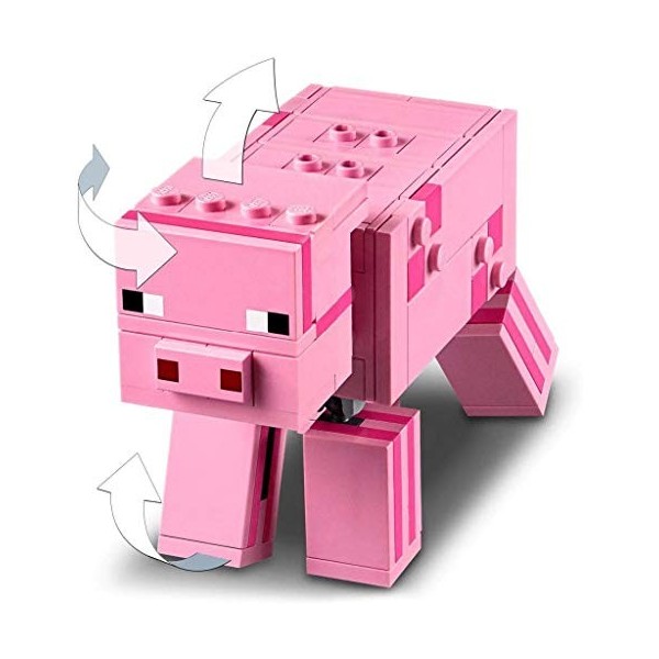 LEGO Minecraft Bigfigurine cochon et bébé zombie, Ensemble de construction, Jouets pour enfants de 7 ans et plus, 125 pièces,