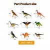 DAGORD 48 pièces Figurines de Dinosaures Jouet Dinosaure en Plastique 24 Styles Mini Dinosaures et Créatures Préhistoriques J