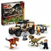 LEGO 76951 Jurassic World Le Transport du Pyroraptor et du Dilophosaurus, Jouet de Dinosaures, avec Voiture Tout-Terrain, Jeu