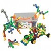 Jeu de construction éducatif| 160 pcs bâtons avec mâchoire et rotule + roues de voiture + boite de rangement plastique| Jou