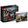 Collectix Lego Technic Set – Chopper Moto 42132 + sac en plastique Volvo Chargeur de roue 30433, à partir de 7 ans