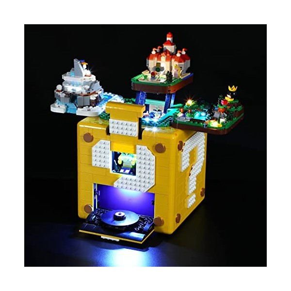 GEAMENT Jeu De Lumières Compatible avec Lego FragezeichenBlock aus Super Mario 64 Question Mark Block - Kit Déclairage LED