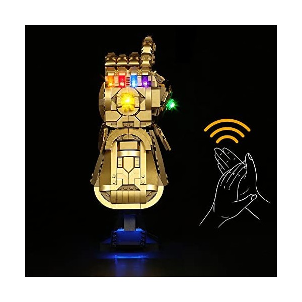 Kit Déclairage LED pour Lego Gant De L’Infini,Jeu de Lumières pour Lego 76191 Marvel Thanos Gant Kit Lumineux Cadeau Créatif