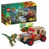LEGO 76958 Jurassic Park LEmbuscade du Dilophosaure, Jouet Dinosaure et Voiture Jeep pour Garçons, Filles, Enfants Dès 6 Ans