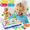 Wisplye Jouet Mosaique Enfant, 237 Pcs Jeu de Construction 3D Puzzle Bricolage Educatif, Créatif Jeux de Société Valise avec 