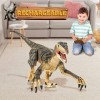 deAO Jouet Dinosaure télécommandé Rechargeable pour et Enfants avec Fonction de Marche et Sons et lumières rugissants, Robot 