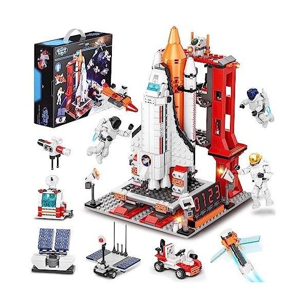 Navette Spatiale Espace Jouet, 855 PCS City Space Shuttle Kit de Construction de la Espace Fusee Navette Baustert 11-en-1 STE