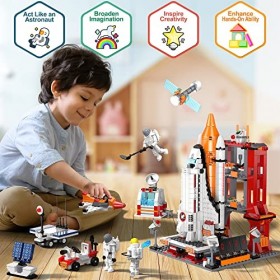 Navette Spatiale Espace Jouet, 855 PCS City Space Shuttle Kit de Construction de la Espace Fusee Navette Baustert 11-en-1 STE