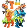 STAY GENT Démontage Jouet Dinosaure pour Enfants avec Perceuse Électrique, 4 Packs DIY Éducatif STEM Jouet, Construction Anni