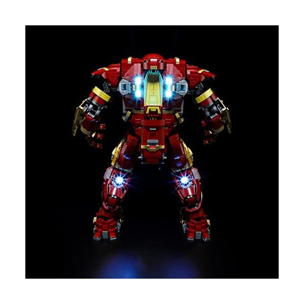 GEAMENT Jeu De Lumières Compatible avec Lego Hulkbuster - Kit Déclairage LED pour 76210 Jeu Lego Non Inclus 