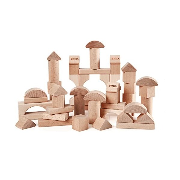 BRIO - 30113 - BLOCS DE CONSTRUCTION NATURELS - 50 PCES