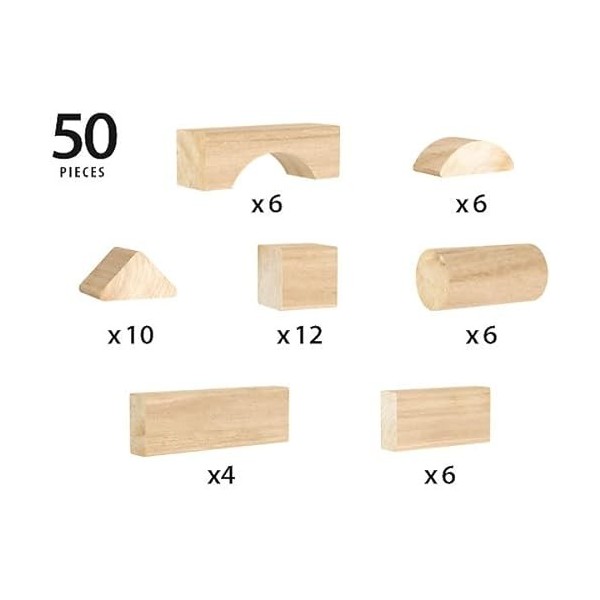 BRIO - 30113 - BLOCS DE CONSTRUCTION NATURELS - 50 PCES