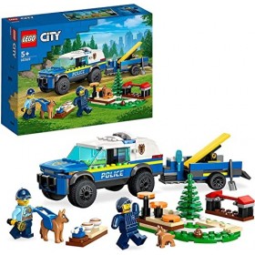 Lego City - Kit dentraînement mobile pour chien de police 60369 - Jouet de voiture de police 60369 + Entraînement vélo d