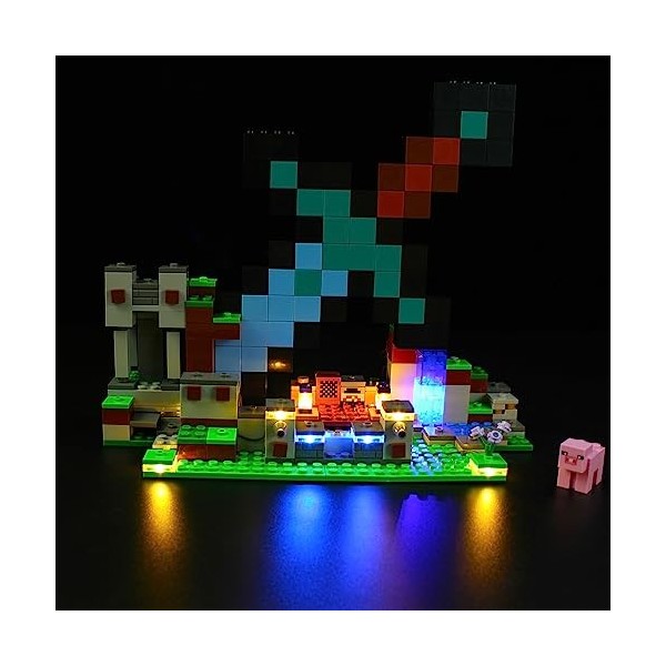 ANGFJ Kit déclairage LED pour Lego Minecraft The Sword Outpost 21244 kit Lego non inclus 
