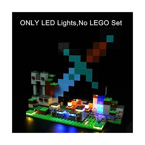 ANGFJ Kit déclairage LED pour Lego Minecraft The Sword Outpost 21244 kit Lego non inclus 