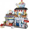 QLT Japon,Vue de rue,Mini briques de construction,Moc Creative Japonais Toys Friends Girl,668 pièces,Blocs de serrage,Cadeau 