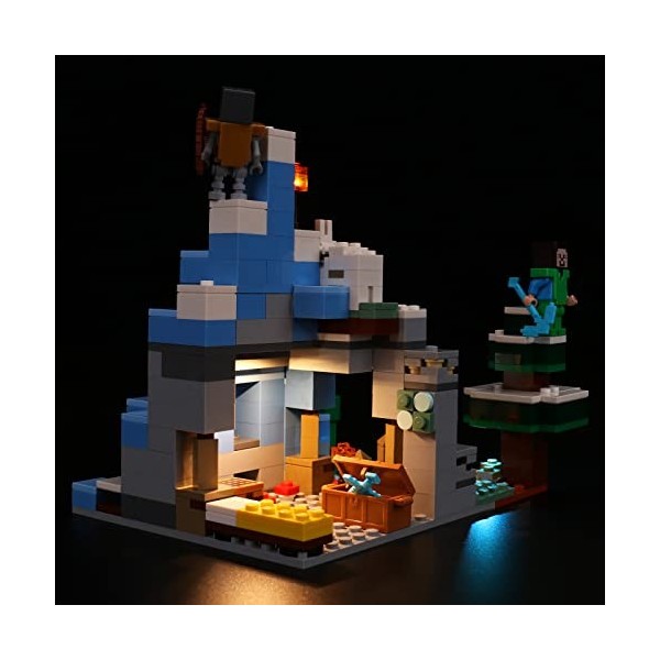 Kit déclairage LED pour Lego Minecraft The Frozen Peaks 21243, ensemble déclairage LED pour Minecraft Lego 21243 The Frozen