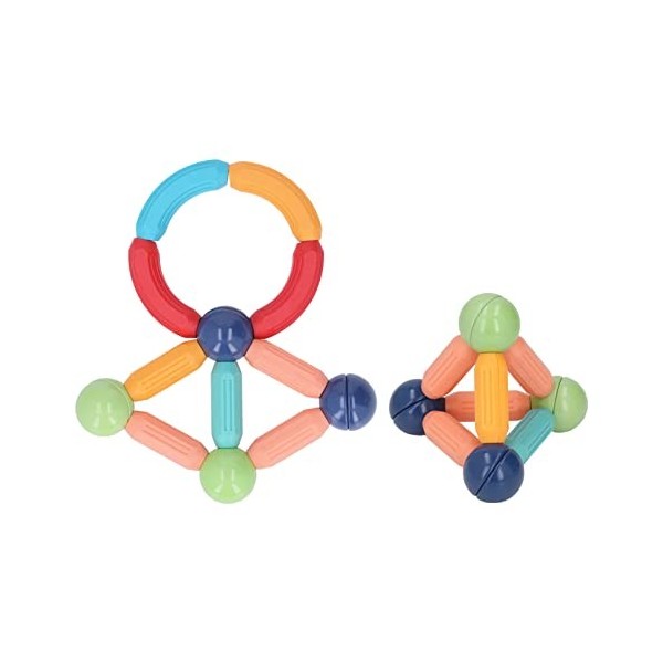 Hztyyier Ensemble de Tiges de Boules MagnéTiques, Ensemble de Construction MagnéTique Jouets Montessori STEM Blocs de Constru