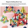 Hztyyier Ensemble de Tiges de Boules MagnéTiques, Ensemble de Construction MagnéTique Jouets Montessori STEM Blocs de Constru