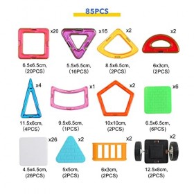HOMCENT Lot de 85 Blocs de Construction magnétiques pour Enfants, Blocs magnétiques, Jouets éducatifs STEM pour Tout-Petits, 