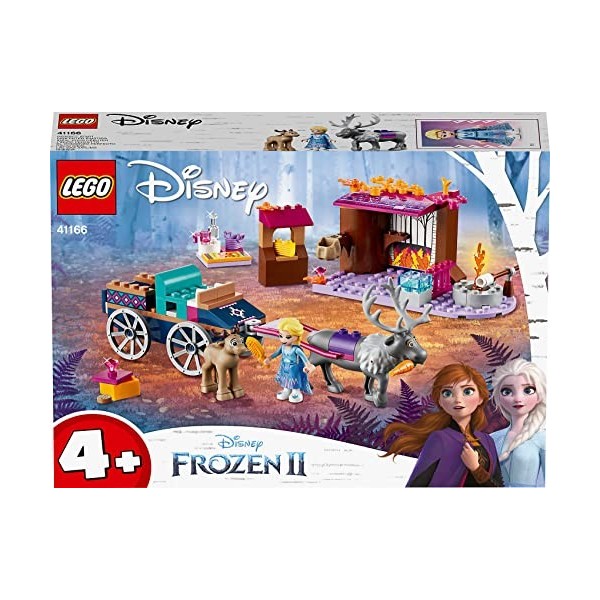 LEGO 41166 Disney L’Aventure en Calèche d’Elsa, Jouet de Construction, Écurie, Mini-poupée Elsa et Figurines Animaux, Reine d