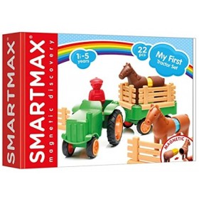 SMARTMAX - Mon Premier Tracteur - My First Tractor Set - Jouet de Construction Magnétique - 22 Pièces à Assembler - pour Enfa