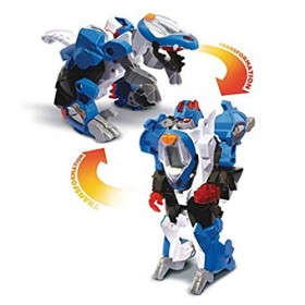 VTech - Switch & Go Dinos, Dinosaure Sonore Mastor, le Super Vélociraptor, Jouet 2 en 1 Transformable en Robot, Cadeau Enfant