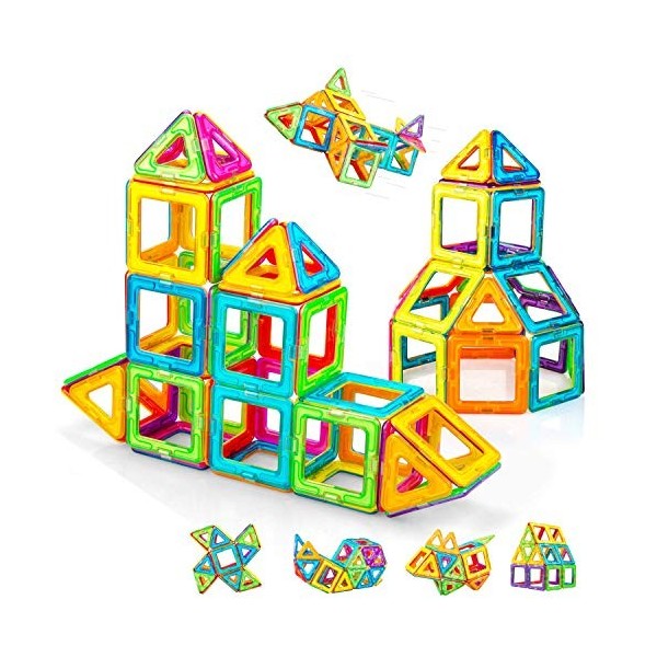 Condis Jeux de Aimantés Construction Magnetiques Enfants 62 PCS, Jouet pour Fille Garcon Enfants 3 4 5 6 7 Ans Petits Cadeaux