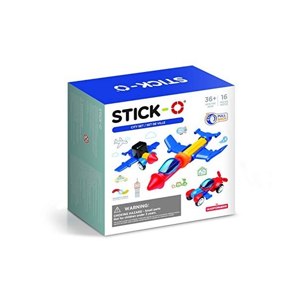 Stick-O City Set Magnetic Building Blocks Toy by Magformers. Chunky Pieces for Younger Children.