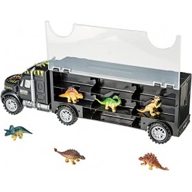 PREXTEX Transporteur remorque de Dinosaure de 40 cm avec 6 Mini Dinosaures en Plastique