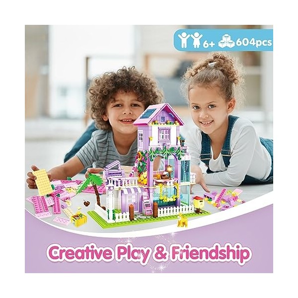 Sitodier Jouet de Construction pour Filles, 604pcs Dream Villa Jeu de Construction Extensible pour Les Enfants de 6 à 12 Ans,