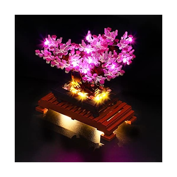 YEABRICKS LED Lumière pour Lego-10281 Creator Expert Bonsai Tree Pink Modèle de blocs de construction ensemble Lego non inc