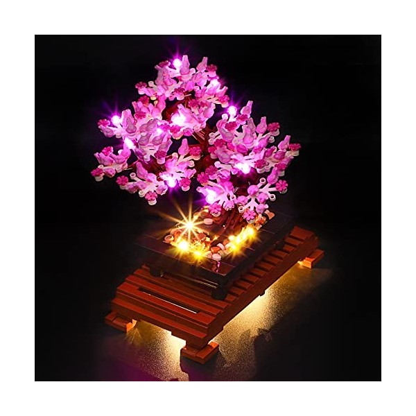 YEABRICKS LED Lumière pour Lego-10281 Creator Expert Bonsai Tree Pink Modèle de blocs de construction ensemble Lego non inc