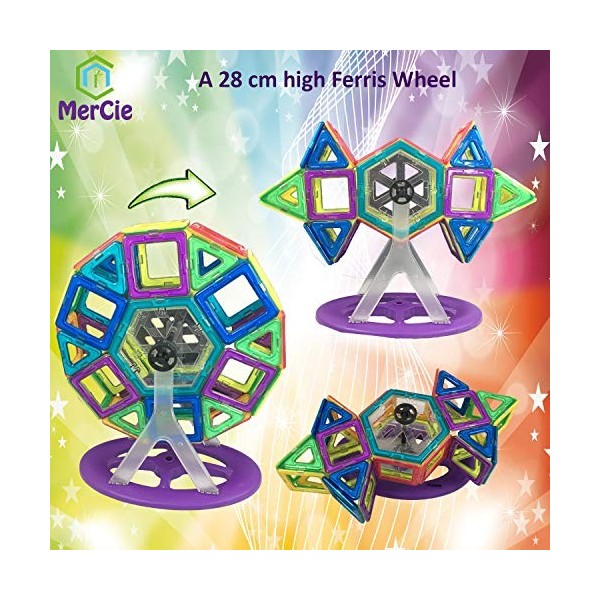 Blocs construction magnétiques| 83 pcs: briques aimantées XL, grande roue, roues de voiture, lettres et chiffres + boite de r