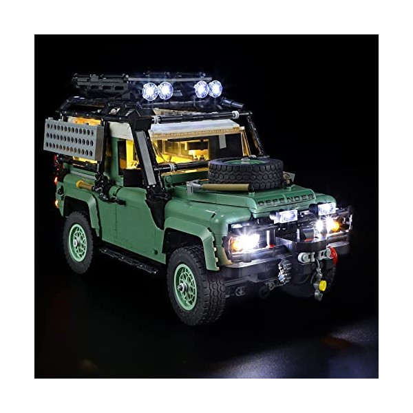 YEABRICKS LED Lumière pour Lego-10317 Icons Land Rover Classic Defender 90 Modèle de Blocs de Construction Ensemble Lego Non