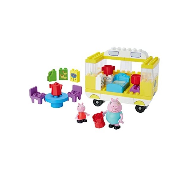 Big - Bloxx Peppa Pig - Camping-car - Set de Construction Briques - 54 pièces - 4 Figurines Incluses - Jouet pour Enfant - Dè