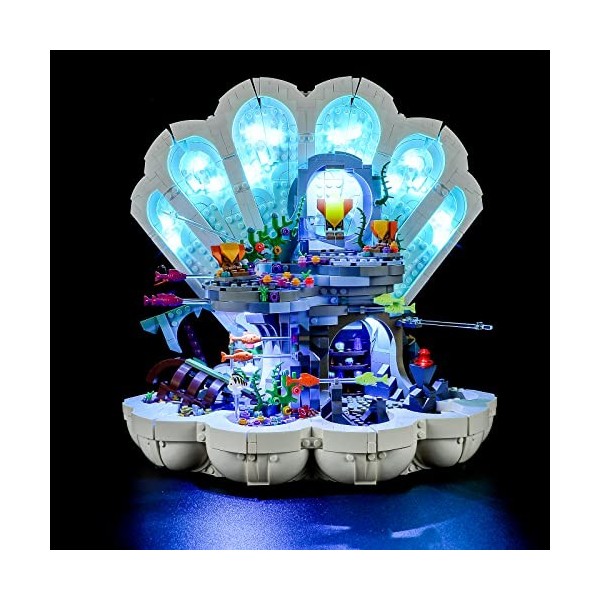 YEABRICKS LED Lumière pour Lego-43225 Disney Le Coquillage Royal de La Petite Sirène Modèle de Blocs de Construction Ensembl
