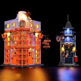 YEABRICKS LED Lumière pour Lego-76422 Harry Potter Le Chemin de Traverse&nbsp;: Weasley, Farces pour sorciers facétieux Modèle de 